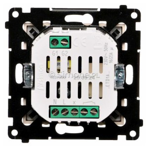 Termostat elektroniczny z programatorem tygodniowym, wyświetlaczem LCD i wewnętrznym czujnikiem temperatury Kremowy Simon 54 - Widok z tyłu)