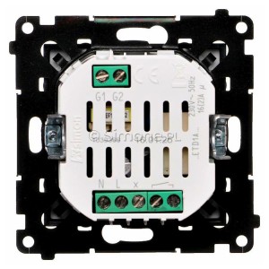 Termostat elektroniczny z programatorem tygodniowym, wyświetlaczem LCD i wewnętrznym czujnikiem temperatury Czarny Mat Simon 54 - Widok z tyłu)