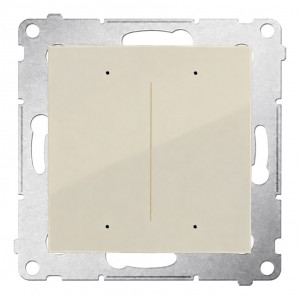 DEW2W.01/42 Sterownik przyciskowy podwójny sterowany smartfonem poprzez WiFi Kaszmirowy Simon 54 - Widok z przodu
