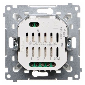 Elektroniczny przycisk 4-krotny do sterowania 4 obwodami 16A Biały Simon 54 - Widok z tyłu)