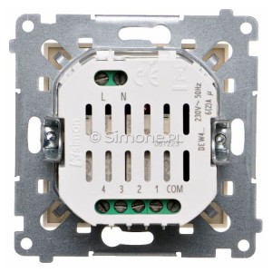 Elektroniczny przycisk 4-krotny do sterowania 4 obwodami 16A Kremowy Simon 54 - Widok z tyłu)