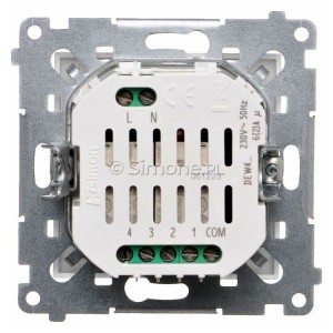 Elektroniczny przycisk 4-krotny do sterowania 4 obwodami 16A Srebrny Mat Simon 54 - Widok z tyłu)