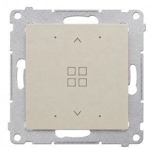 DEZ1G.01/42 Centralny/Grupowy elektroniczny sterownik roletowy 4-funkcyjny z podświetleniem stanu pracy typu LED Kaszmirowy Simon 54 - Widok z przodu