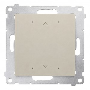 DEZ1L.01/42 Lokalny elektroniczny sterownik roletowy 4-funkcyjny z podświetleniem stanu pracy typu LED Kaszmirowy Simon 54 - Widok z przodu