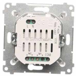 Łącznik/Przycisk roletowy podwójny elektroniczny 230V Biały Simon 54 - Widok z tyłu)