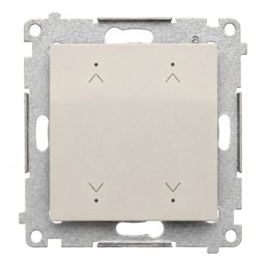 DEZ2.01/42 Łącznik/Przycisk roletowy podwójny elektroniczny 230V Kaszmirowy Simon 54 - Widok z przodu
