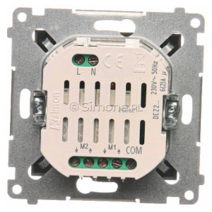 Łącznik/Przycisk roletowy podwójny elektroniczny 230V Antracyt Simon 54 - Widok z tyłu)
