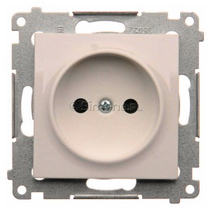 DG1Z.01/11 Gniazdo pojedyncze bez bolca uziemiającego z przesłoną torów prądowych Biały Simon 54 - Widok z przodu