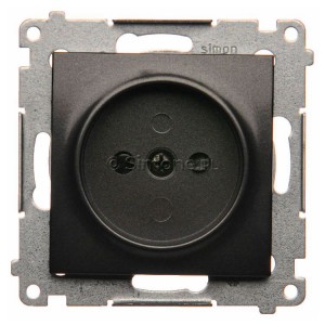 DG1Z.01/48 Gniazdo pojedyncze bez bolca uziemiającego z przesłoną torów prądowych Antracyt Simon 54 - Widok z przodu