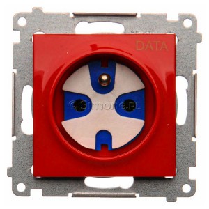 DGD1.01/22 Gniazdo pojedyncze z bolcem uziemiającym typu DATA Czerwony Simon 54 - Widok z przodu