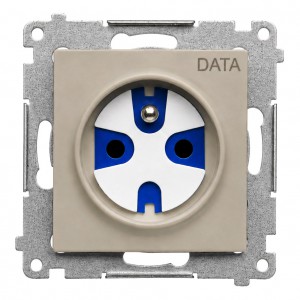 DGD1.01/42 Gniazdo pojedyncze z bolcem uziemiającym typu DATA Kaszmirowy Simon 54 - Widok z przodu