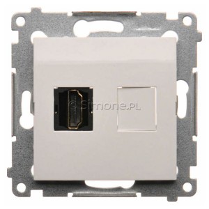 DGHDMI.01/11 Gniazdo HDMI pojedyncze Biały Simon 54 - Widok z przodu