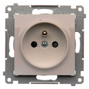 DGZ1CZ.01/11 Gniazdo pojedyncze z bolcem uziemiającym i przesłoną torów prądowych Biały Simon 54 - Widok z przodu