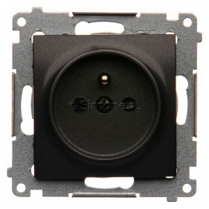 DGZ1CZ.01/48 Gniazdo pojedyncze z bolcem uziemiającym i przesłoną torów prądowych Antracyt Simon 54 - Widok z przodu