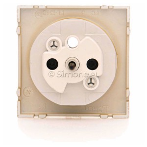 DGZ1ZP/44 Pokrywa gniazda pojedynczego z uziemieniem i przesłonami torów prądowych Złoty Mat Simon 54 - Widok z przodu