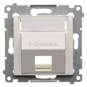 DKP1S.01/11 Pokrywa gniazda komputerowego Keystone skośna pojedyncza Biały Simon 54 - Widok z przodu