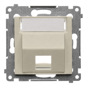 DKP1S.01/42 Pokrywa gniazda komputerowego Keystone skośna pojedyncza Kaszmirowy Simon 54 - Widok z przodu