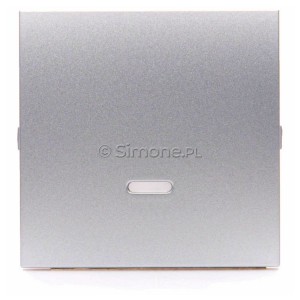 DKW1L/43 Klawisz pojedynczy z oczkiem do mechanizmów: SW1M, SW6M, SW7M, SP1M Srebrny Mat Simon 54 - Widok z przodu