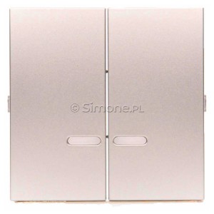 DKW5L/43 Klawisze podwójne z oczkiem do mechanizmów: SW5M, SP2M Srebrny Mat Simon 54 - Widok z przodu