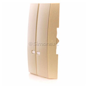 DKW5L/44 Klawisze podwójne z oczkiem do mechanizmów: SW5M, SP2M Złoty Mat Simon 54 - Widok z przodu