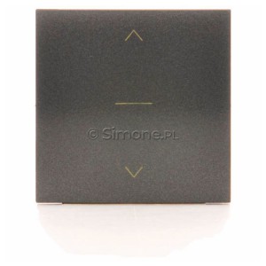 DKZW1K/48 Klawisz pojedynczy trójpozycyjny do mechanizmu SZW1KM Antracyt Simon 54 - Widok z przodu