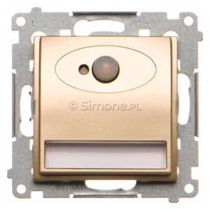 DOSCB.01/44 Oprawa oświetleniowa LED z czujnikiem ruchu 230V (1,1W), Barwa światła: Biały neutralny 4000K Złoty Mat Simon 54 - Widok z przodu