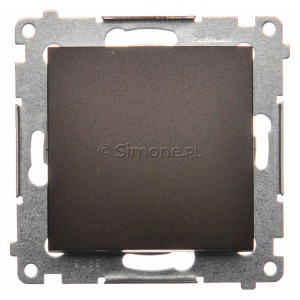 DP1.01/46 Przycisk zwierny pojedyncze 10A Brąz Mat Simon 54 - Widok z przodu