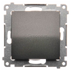DP1.01/48 Przycisk zwierny pojedyncze 10A Antracyt Simon 54 - Widok z przodu