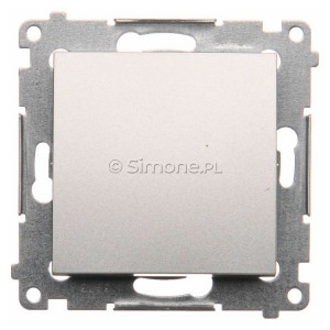 DP1A.01/43 Przycisk zwierny pojedyncze 16A Srebrny Mat Simon 54 - Widok z przodu