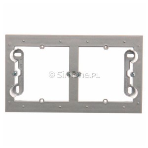 DPN2/43 Puszka natynkowa podwójna Srebrny Mat Simon 54 - Widok z przodu