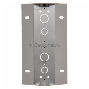 DPNR2/43 Puszka natynkowa narożna Srebrny Mat Simon 54 - Widok z przodu