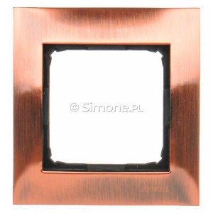 DR1/36 Ramka pojedyncza wykonana z metalu Miedź Rustykalna Simon 54 - Widok z przodu
