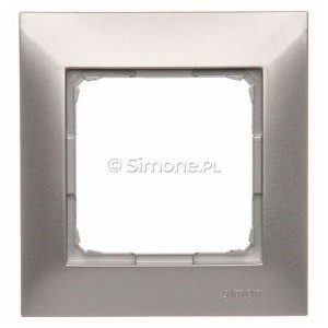 DR1/43 Ramka pojedyncza Srebrny Mat Simon 54 - Widok z przodu