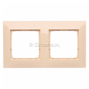 DR2/41 Ramka podwójna Kremowy Simon 54 - Widok z przodu