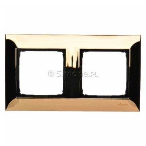 DR2/66 Ramka podwójna wykonana z metalu Złoto Simon 54 - Widok z przodu
