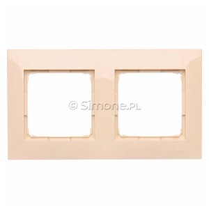 DRK2/41 Ramka podwójna do puszek kartonowo-gipsowych Kremowy Simon 54 - Widok z przodu