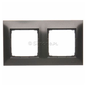 DRK2/48 Ramka podwójna do puszek kartonowo-gipsowych Antracyt Simon 54 - Widok z przodu