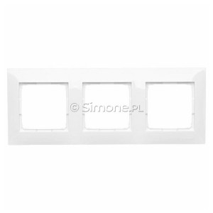 DRK3/11 Ramka potrójna do puszek kartonowo-gipsowych Biały Simon 54 - Widok z przodu