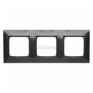 DRK3/48 Ramka potrójna do puszek kartonowo-gipsowych Antracyt Simon 54 - Widok z przodu