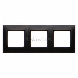 DRK3/49 Ramka potrójna do puszek kartonowo-gipsowych Czarny Mat Simon 54 - Widok z przodu