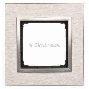 DRN1/77 Ramka pojedyncza Nature Metal Inox Klasyczny Simon 54 - Widok z przodu