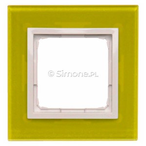 DRN1/90 Ramka pojedyncza Nature Szkło Limonkowy Sorbet Simon 54 - Widok z przodu