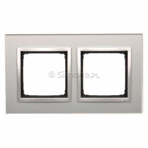 DRN2/71 Ramka podwójna Nature Szkło Srebrna Mgła Simon 54 - Widok z przodu