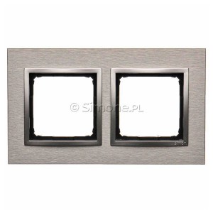 DRN2/77 Ramka podwójna Nature Metal Inox Klasyczny Simon 54 - Widok z przodu