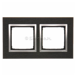 DRN2/78 Ramka podwójna Nature Metal Inox Yin Simon 54 - Widok z przodu