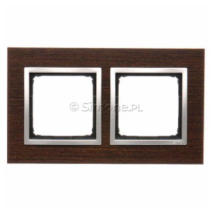 DRN2/84 Ramka podwójna Nature Drewno Srebrne Wenge Simon 54 - Widok z przodu