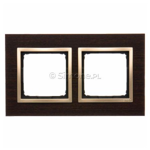 DRN2/85 Ramka podwójna Nature Drewno Złote Wenge Simon 54 - Widok z przodu