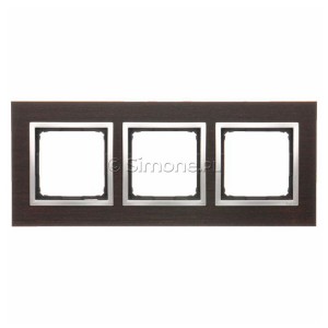 DRN3/84 Ramka potrójna Nature Drewno Srebrne Wenge Simon 54 - Widok z przodu