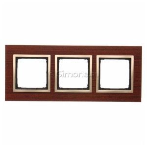 DRN3/86 Ramka potrójna Nature Drewno Złoty Orzech Simon 54 - Widok z przodu
