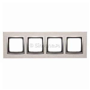 DRN4/77 Ramka poczwórna Nature Metal Inox Klasyczny Simon 54 - Widok z przodu